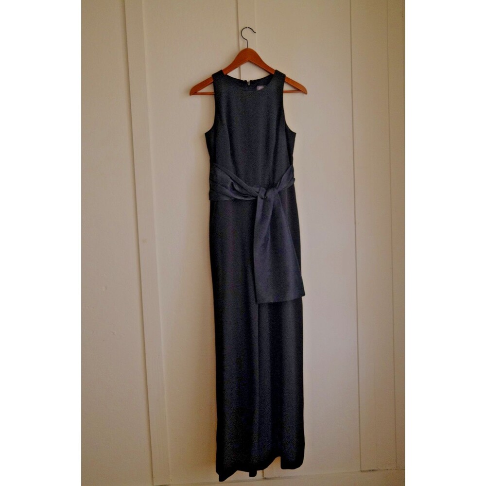 VINCE CAMUTO Black Waist Tie Hi-Slit Wide Leg Pants Jumpsuit 4 = S